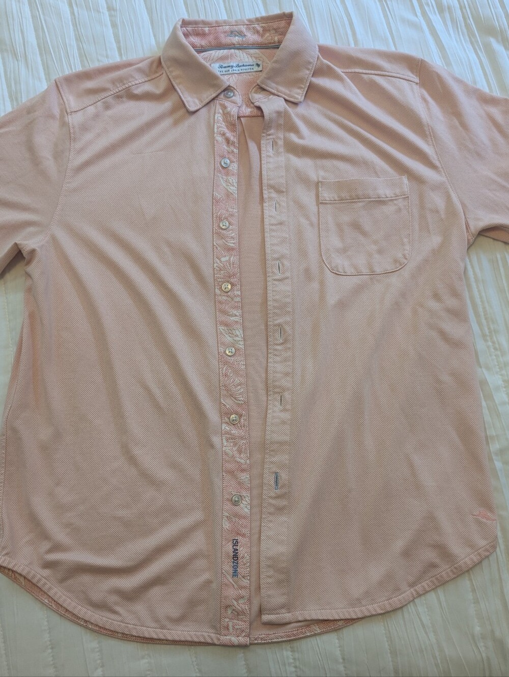 Tommy Bahama Light Pink Short-Sleeve Button Down Shirt - Picture 3 of 5